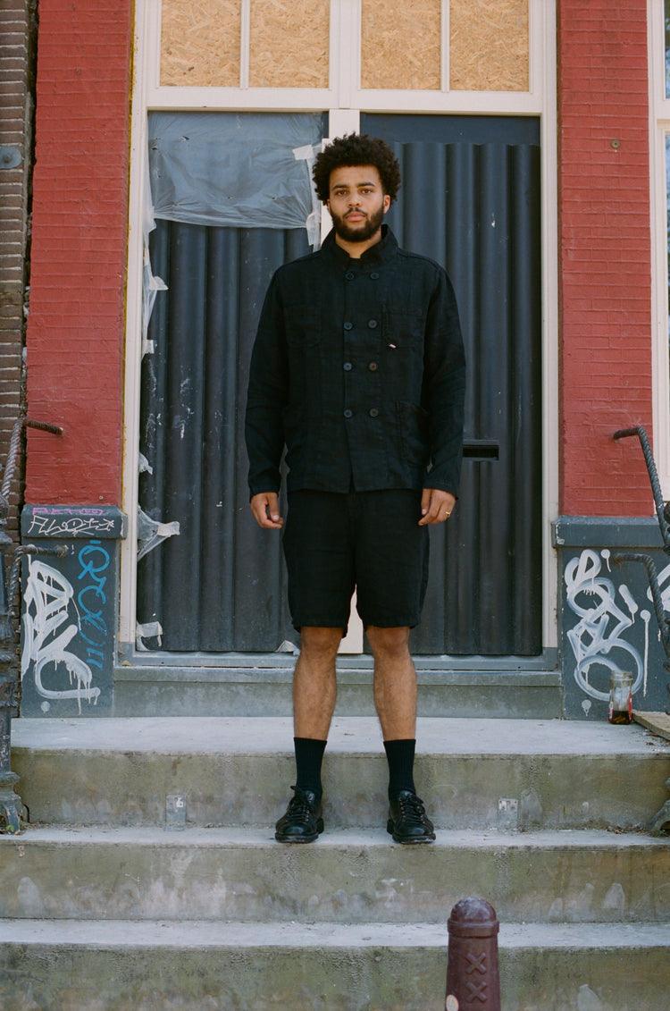 Black Linen Shorts