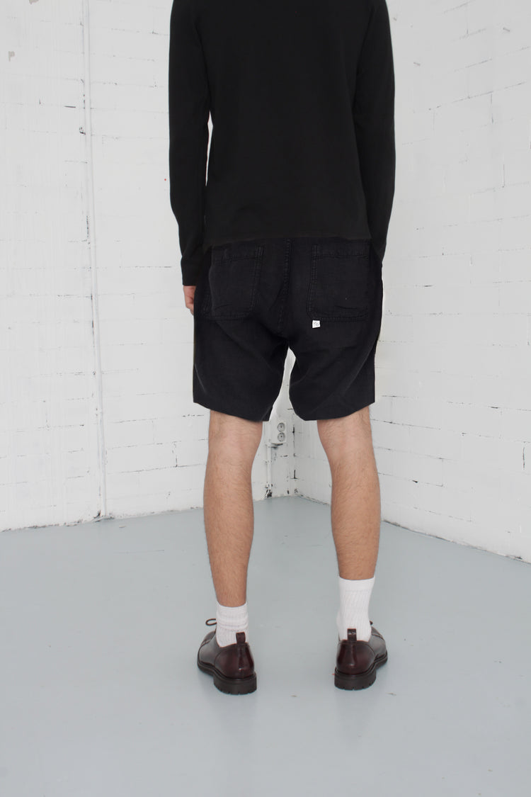 Black Linen Shorts