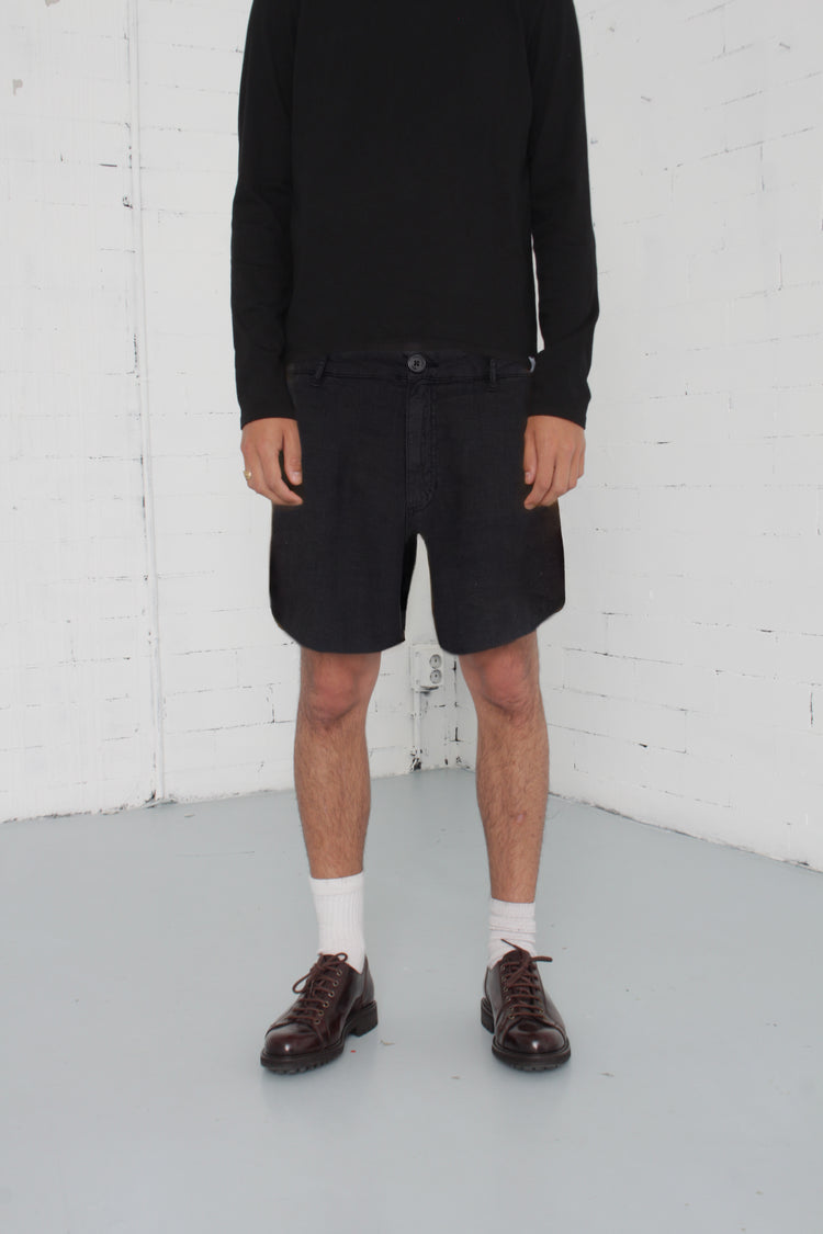 Black Linen Shorts